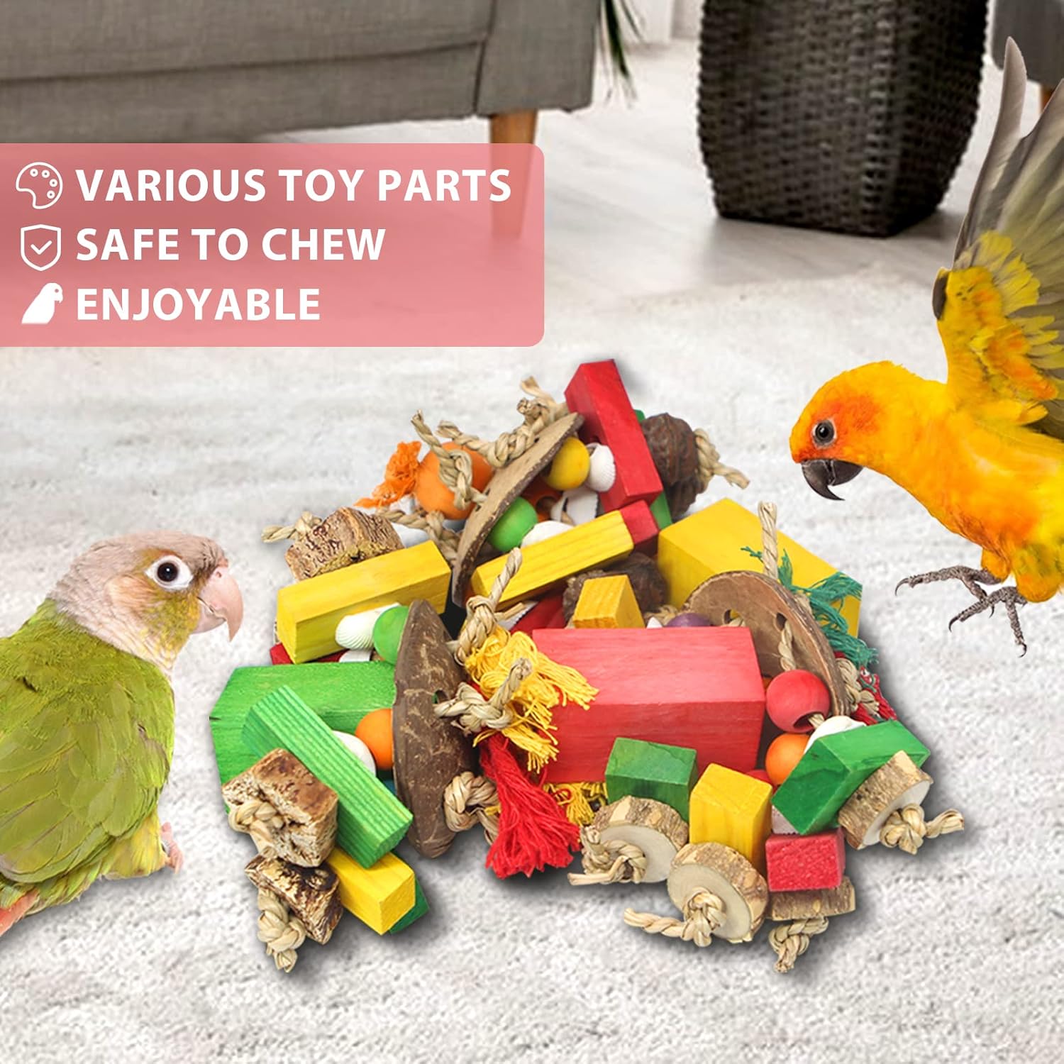 Detalle de MQUPIN Parrot budgie chew toy 45 cm