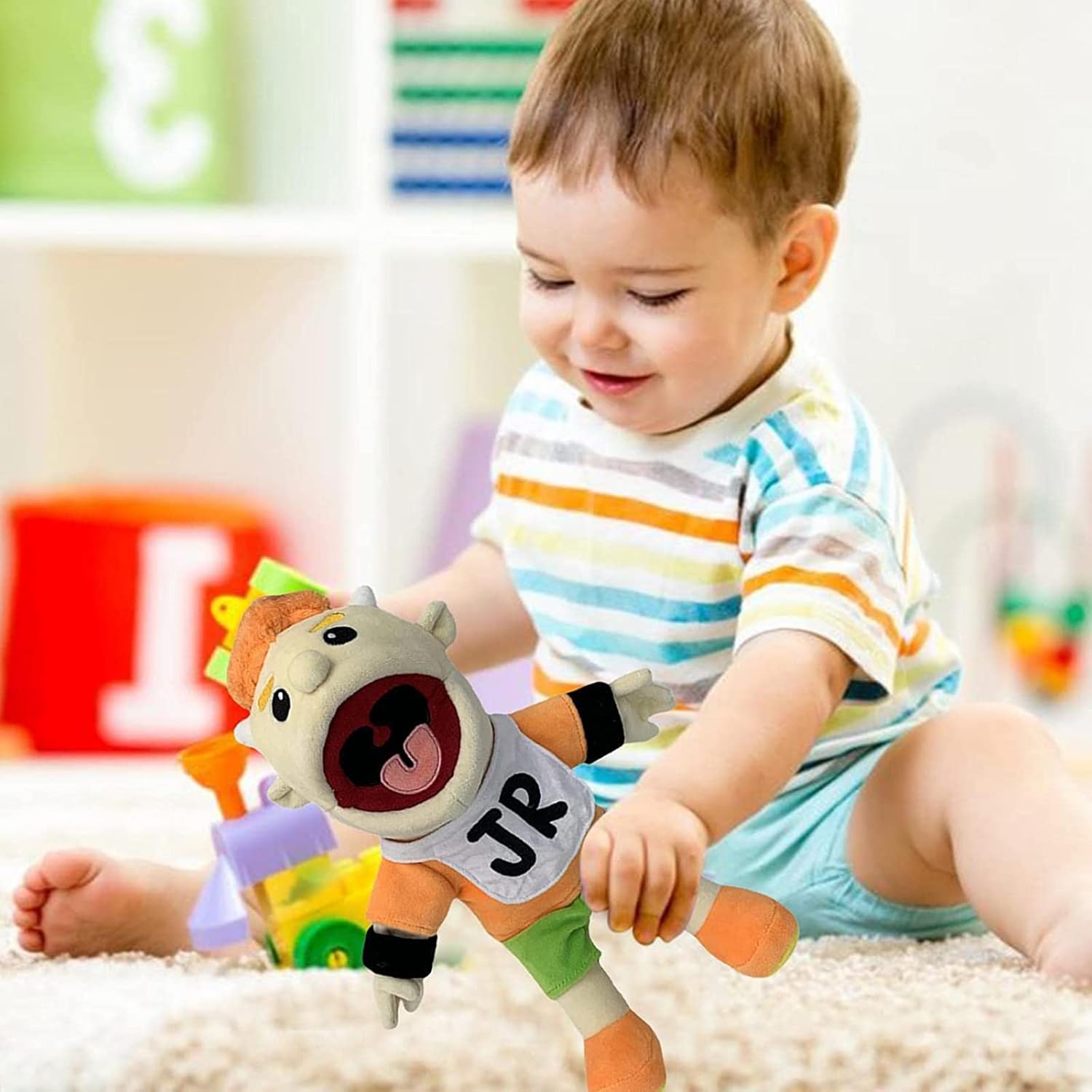 Detalle de Ycxydr Jeffy puppet plush toy – soft hand puppet for kids’ role-play