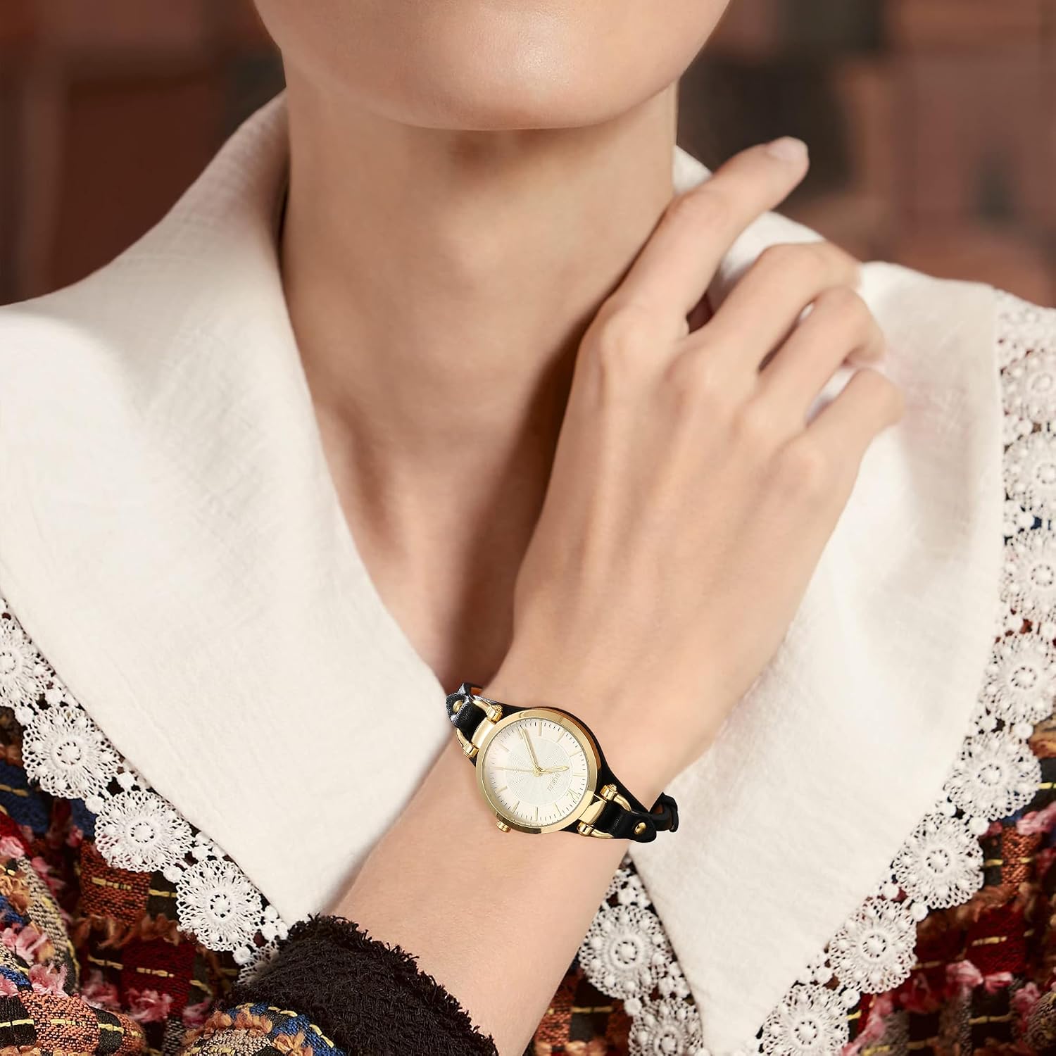 Thumbnail 6 de BUREI Montre femme cuir 9 mm