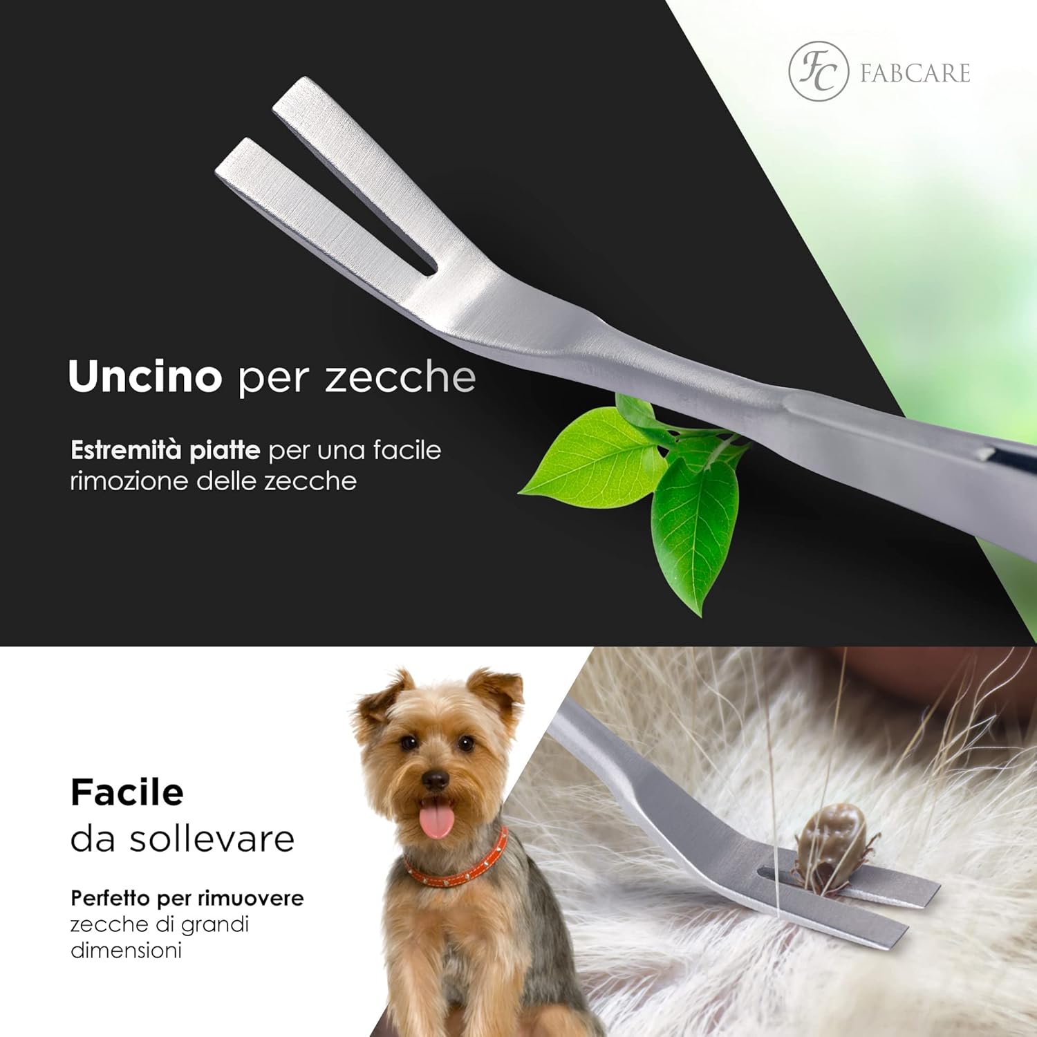 Thumbnail 3 de FABCARE 2 in 1 Pinza per zecche con uncino – custodia, eBook e scheda rilevamento