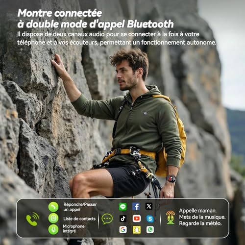 Thumbnail 3 de Soudorv : montre connectée noire 1000 mAh avec lampe LED