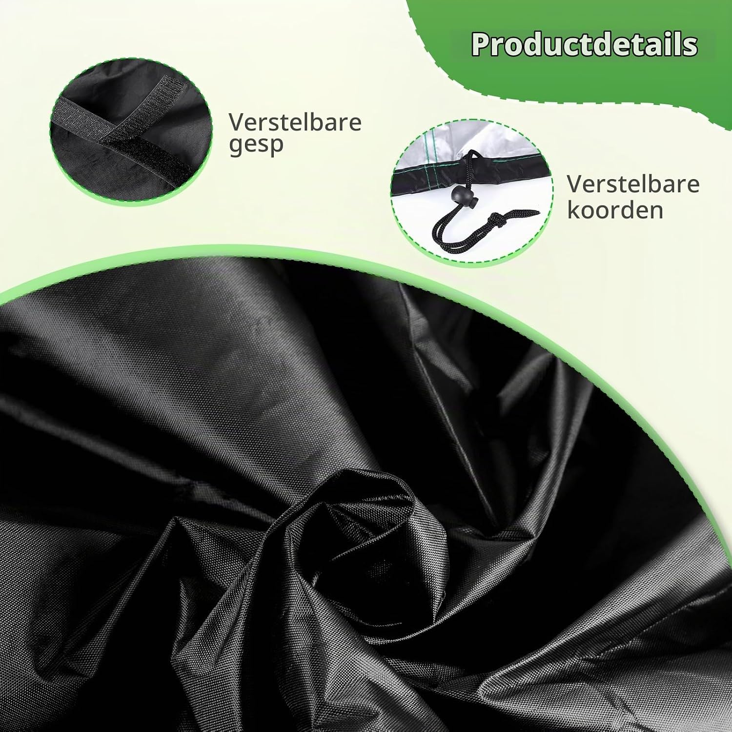 Detalle 1 de Zocipro HBT-G037 tuinstoelhoezen, 210D Oxford, waterdicht, verstelbaar, 2 stuks
