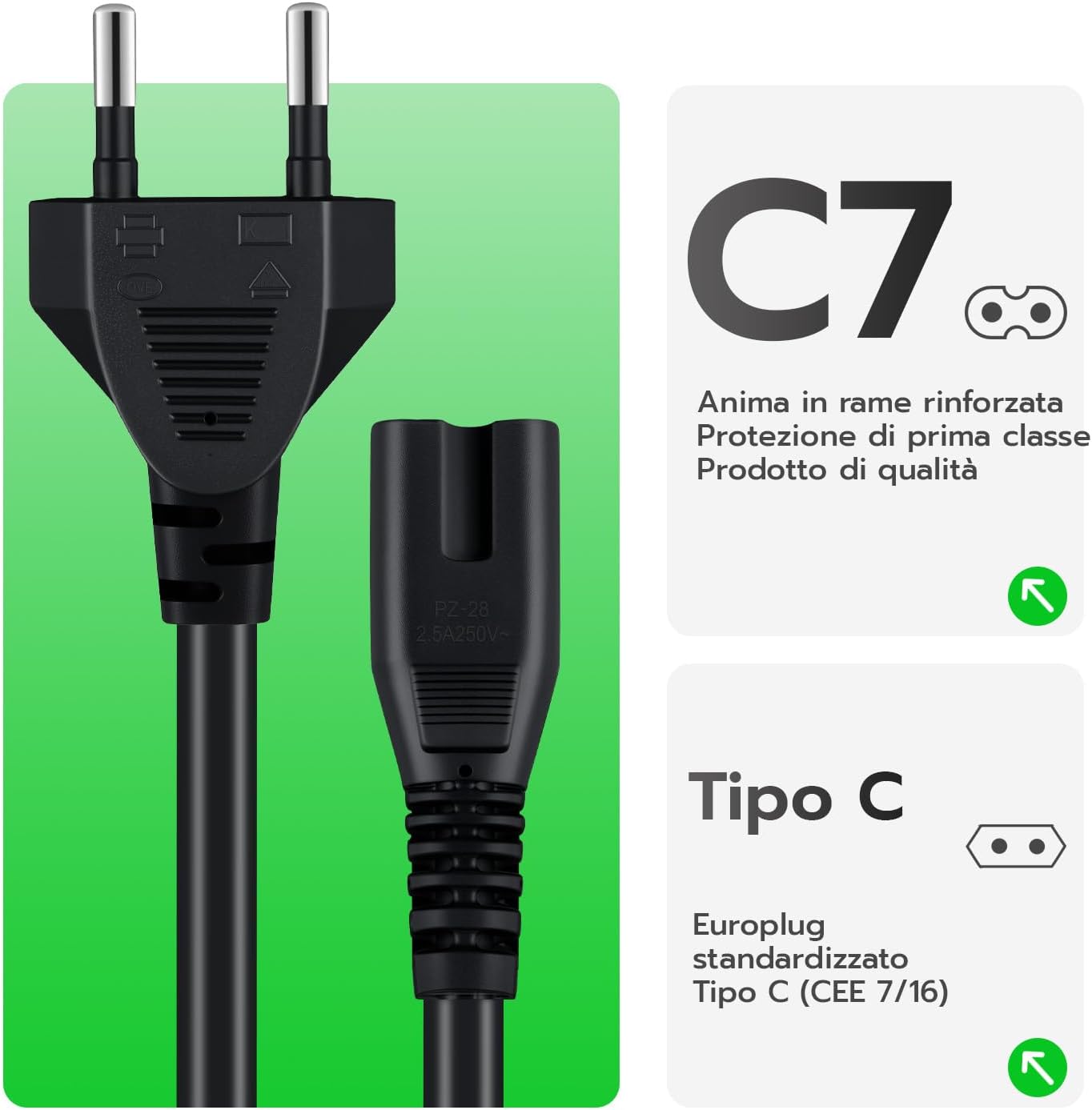 Thumbnail 4 de Wigearss Cavo C7 1,5 m per console e TV