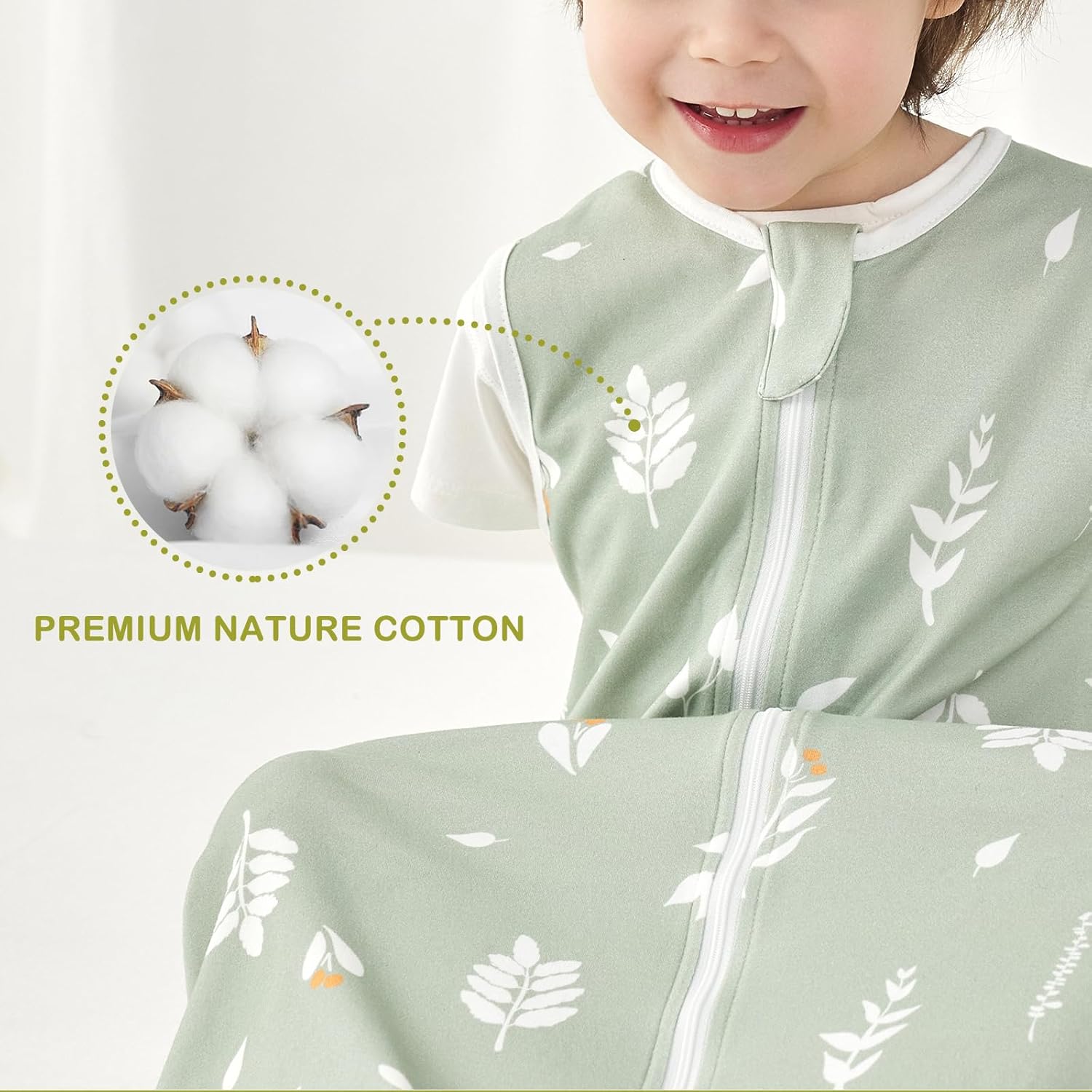 Thumbnail 4 de Nivolltha Super Soft 1 TOG Baby Sleeping Bag – 100% Cotton, Safe Spring & Autumn Sleep Sack (0-6 Months) – Foliage