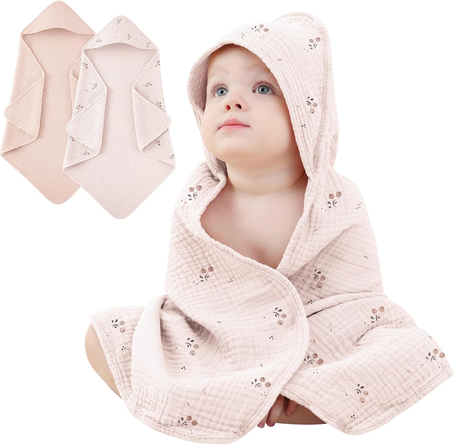 Thumbnail 6 de Susurration Baby Handtuch mit Kapuze (2er-Set) aus Musselin-Baumwolle – für Bad & Wickelbereich