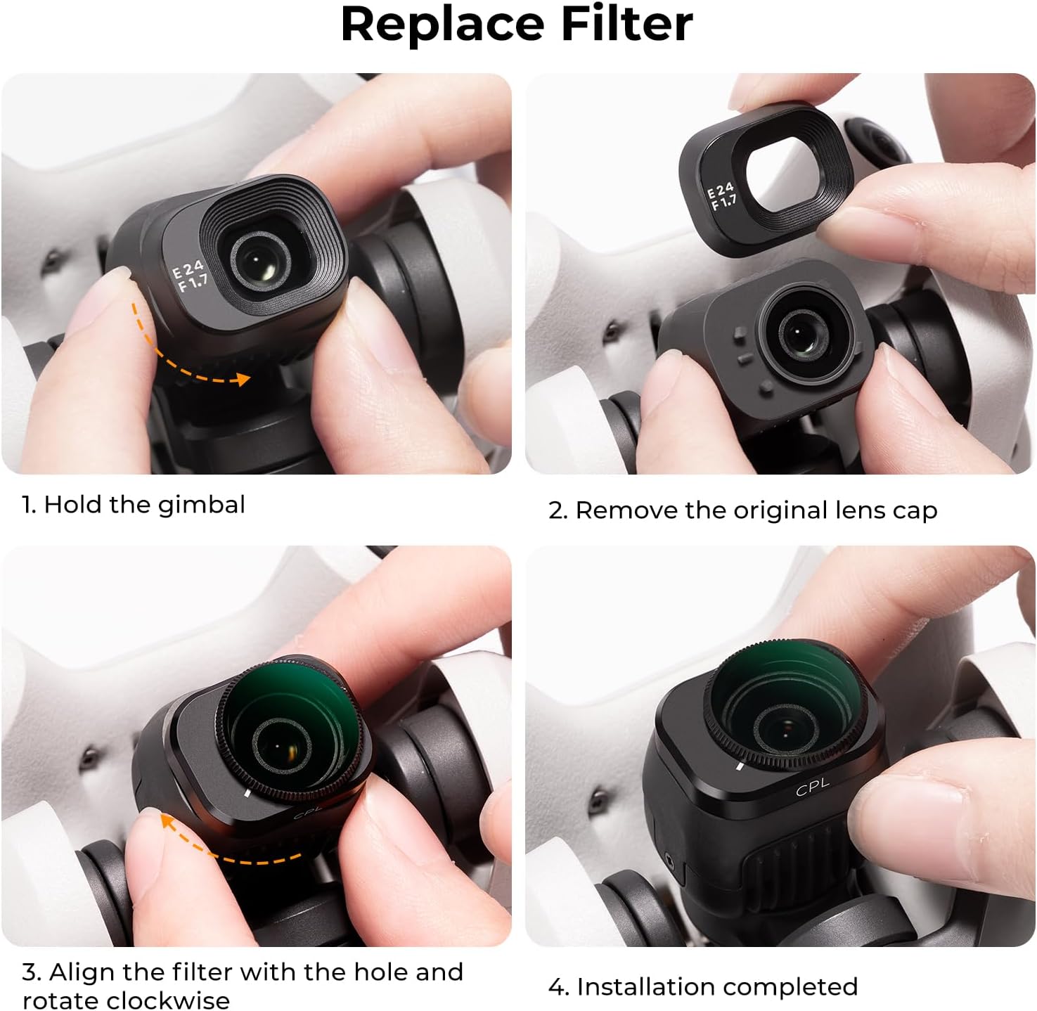 Thumbnail 6 de K&F Concept Mini 4 PRO Filtri Kit: CPL, UV, ND8 e ND16 (compatibile con DJI Mini 4 Pro)