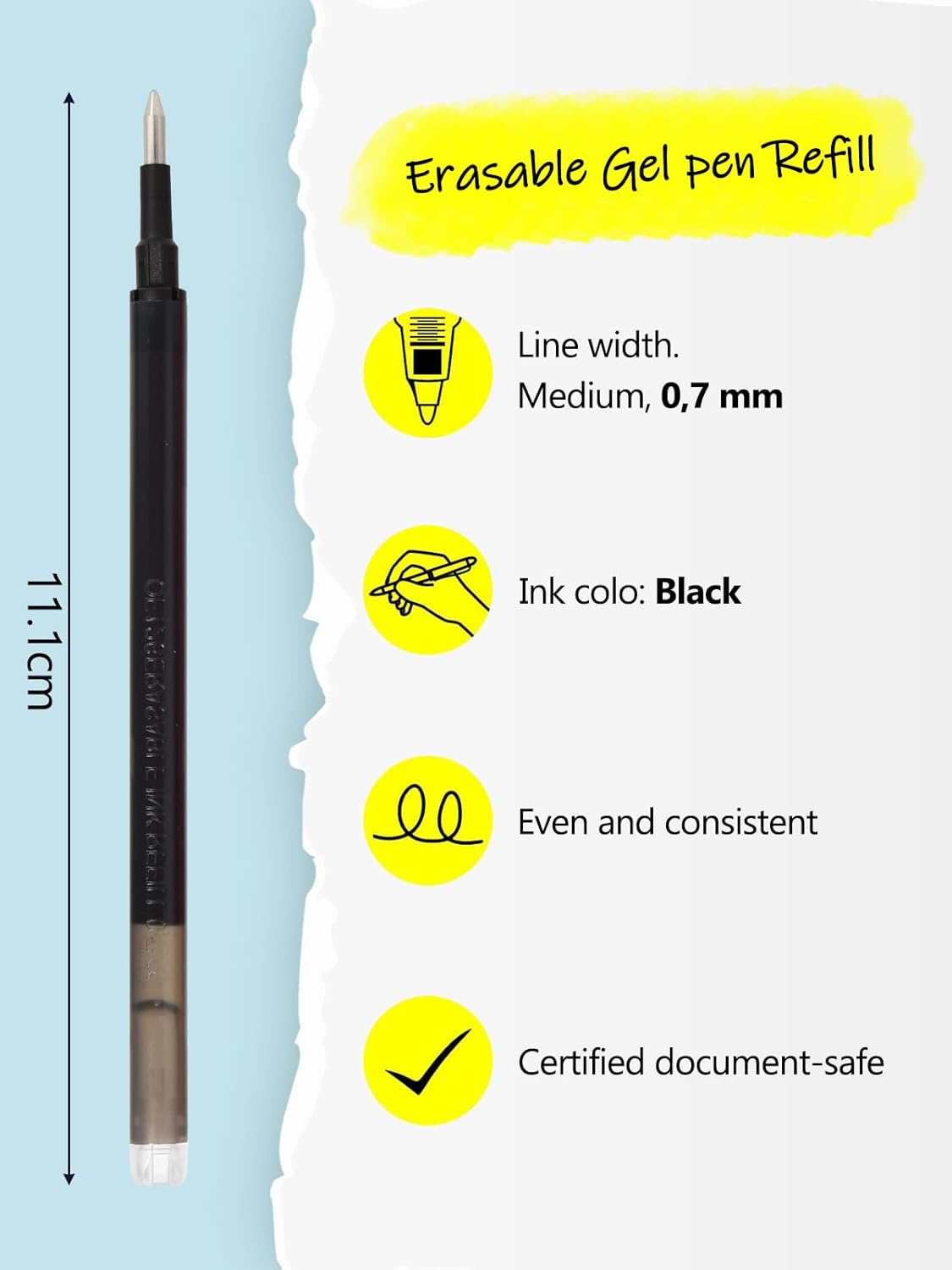 Thumbnail 1 de Donluhu 14 ricariche cancellabili per penna Pilot FriXion Ball & Clicker, 0,7 mm, nere (400 m)