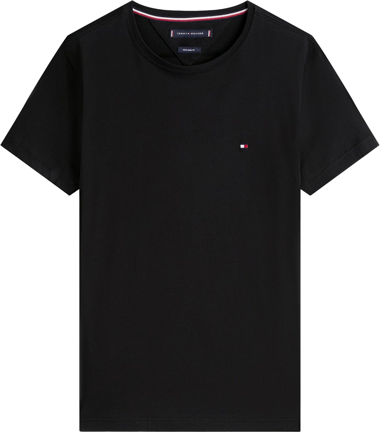 Detalle de Tommy Hilfiger Uomo T-Shirt Maniche Corte Core Stretch Slim Fit Nero M