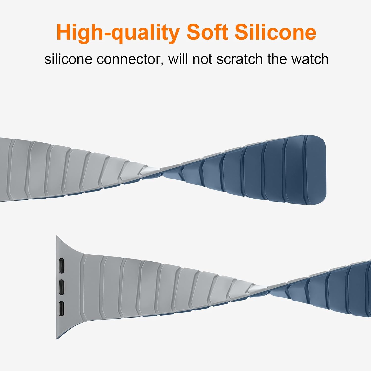 Thumbnail 4 de Tasikar Magnetic Straps Magnetic Silicone Replacement Loop for Apple Watch (49mm–42mm) – Misty Grey/Blue