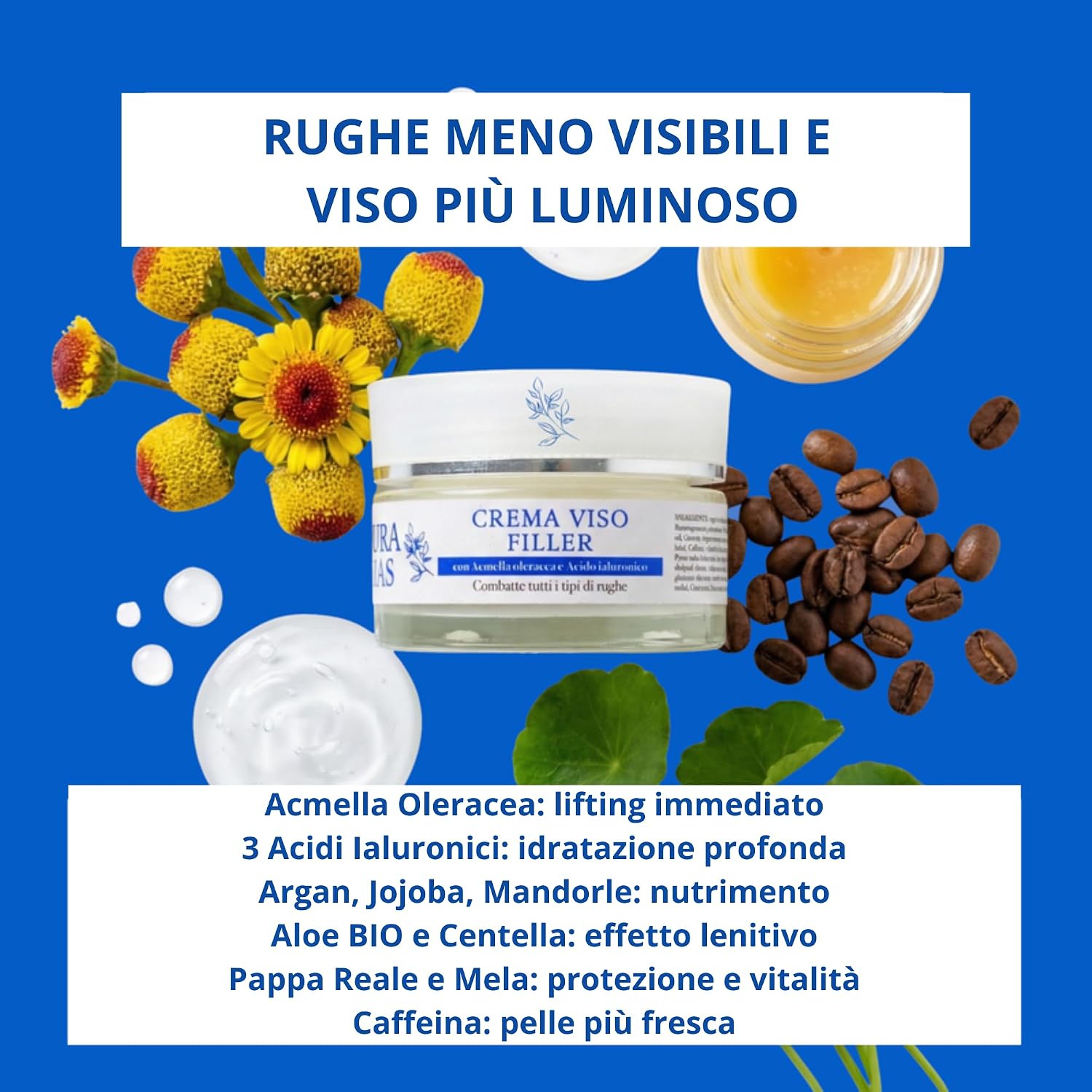Detalle de Crema Viso Antirughe NaturaPuras Effetto Filler e Lifting – 50 ml