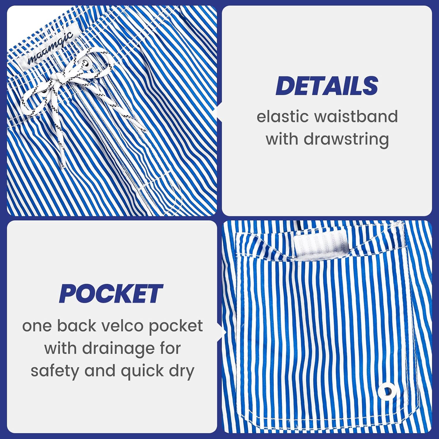 Thumbnail 5 de maamgic Mens Swim Trunks 7-inch Quick Dry