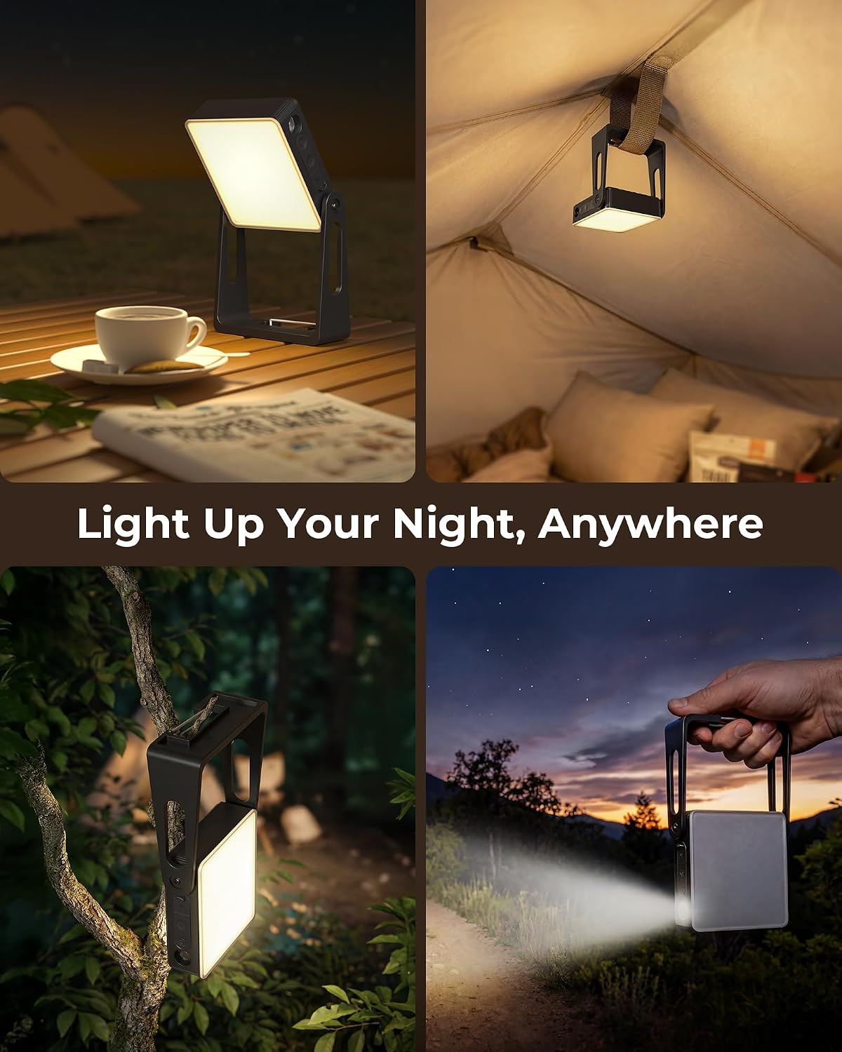 Detalle de PopoIron Rechargeable Camping Lantern, 4000mAh, 300 Lumens, 3 Colours