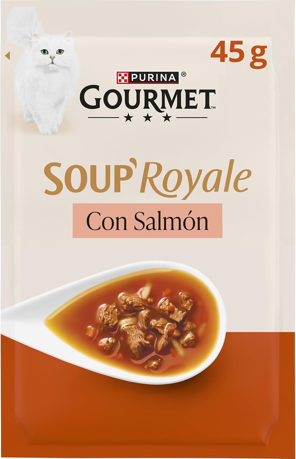 Detalle de Purina Gourmet Soup Royale con Pollo | Sobres 45 g para gatos adultos – 30 unidades