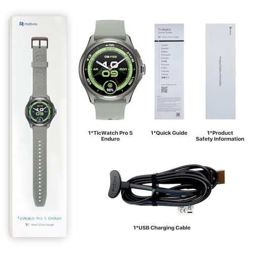 Thumbnail 8 de TicWatch Pro 5 Enduro Smartwatch for Men – 1.43" Android Wear OS with 90 Hrs Battery and 110+ Workout Modes
