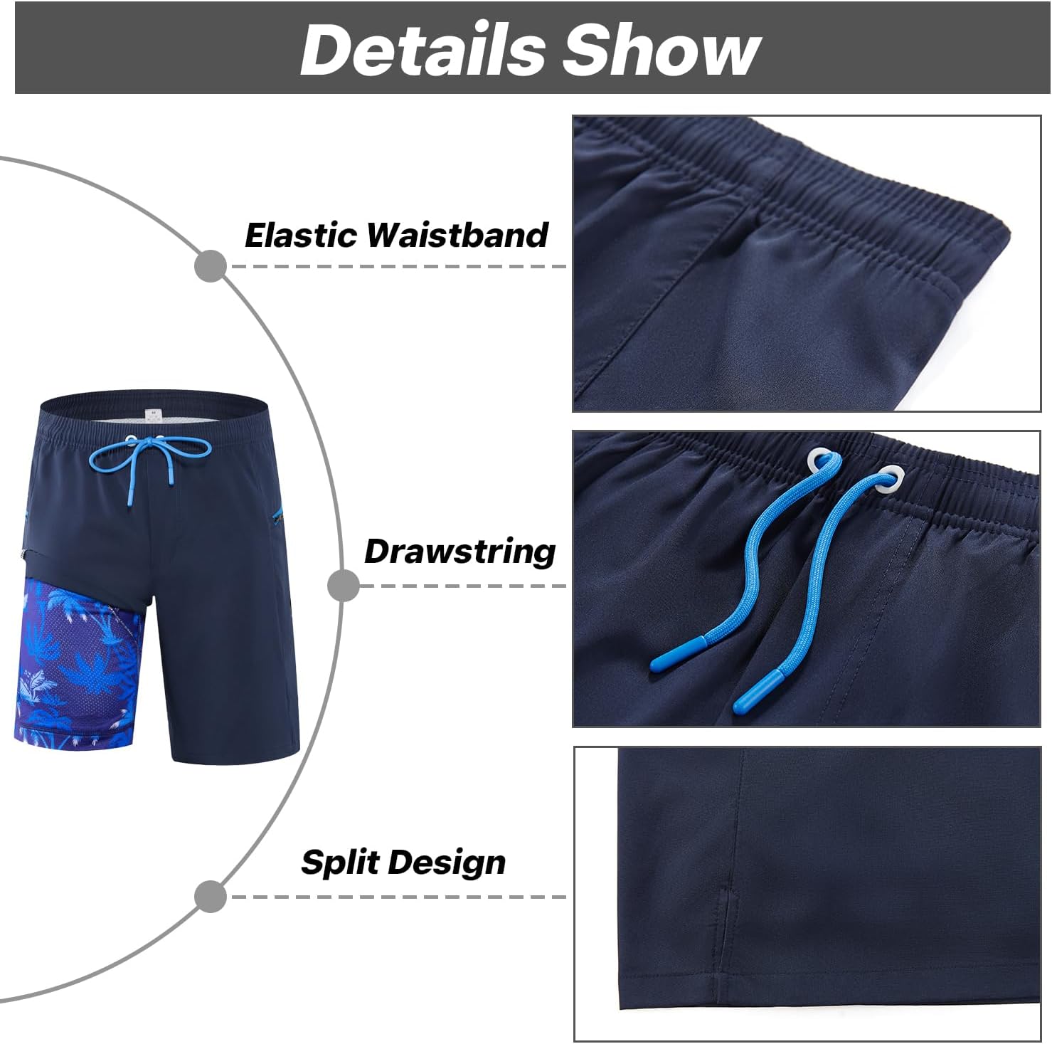 Thumbnail 5 de APTRO 2 in 1 Men's Swim Trunks 9" with Zipper Pockets — Built-in Liner & Quick-Dry Board Shorts