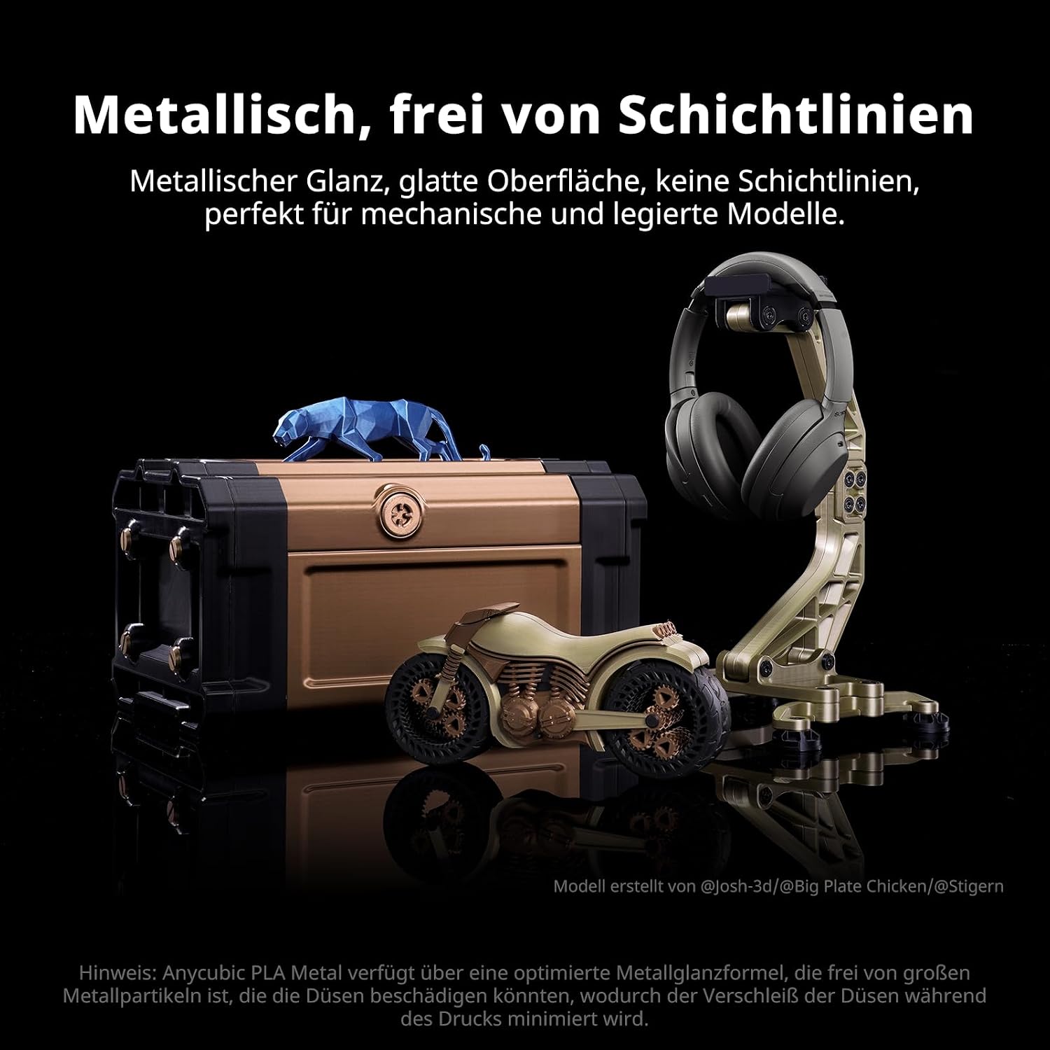 Detalle de ANYCUBIC Metall PLA 1KG Metall Champagner – glatte Oberfläche, metallischer Glanz