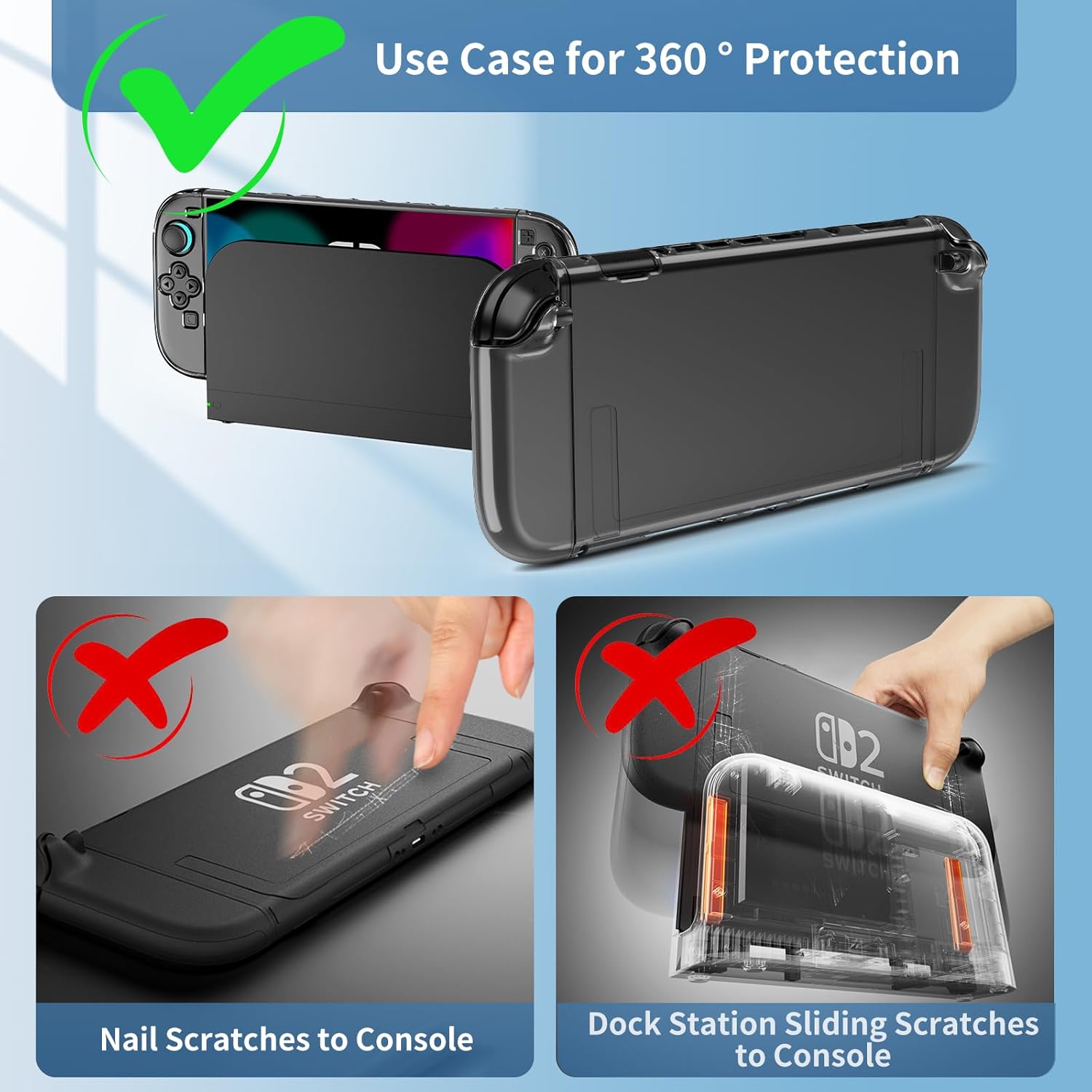 Thumbnail 1 de HEYSTOP Carcasa transparente para Nintendo Switch 2