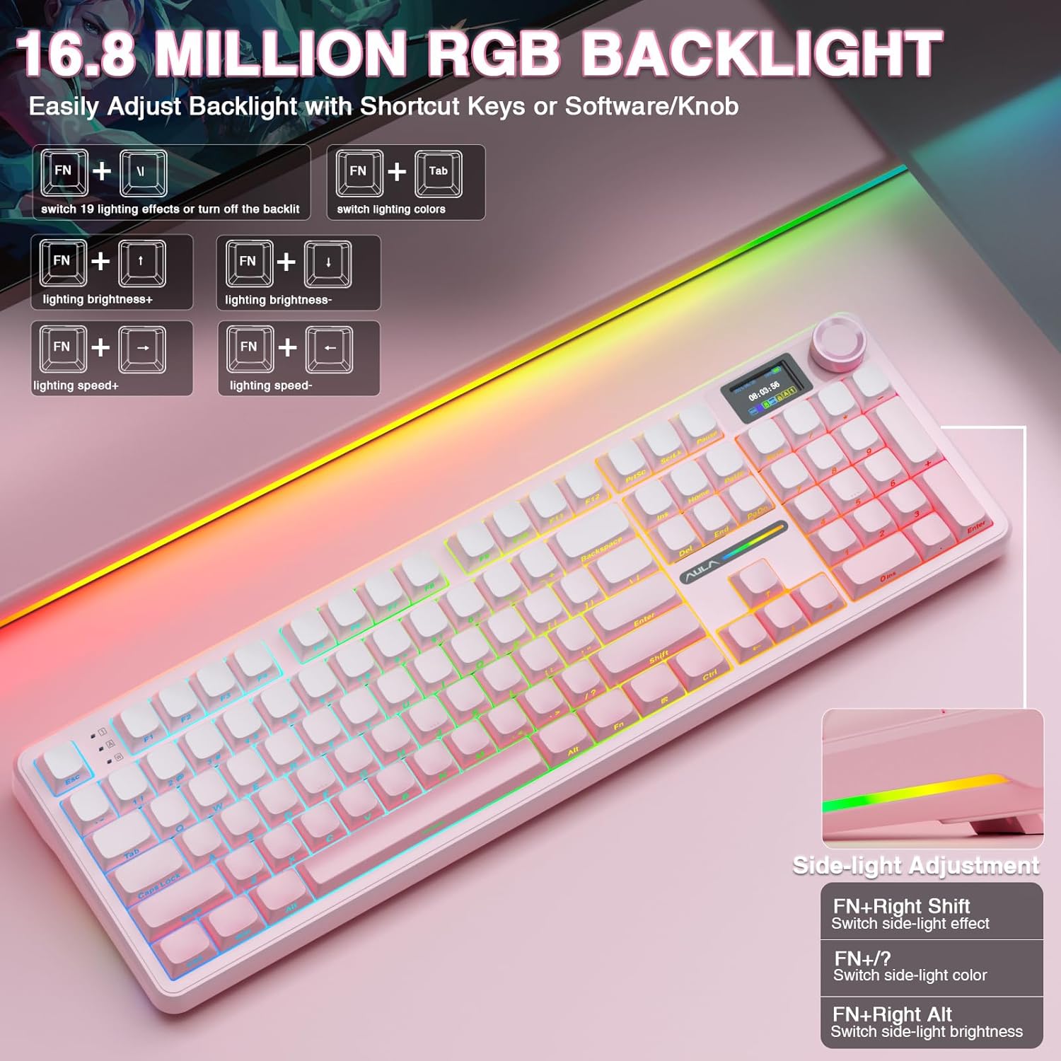 Thumbnail 6 de AULA F108 PRO wireless mechanical keyboard 8000mAh ⌨