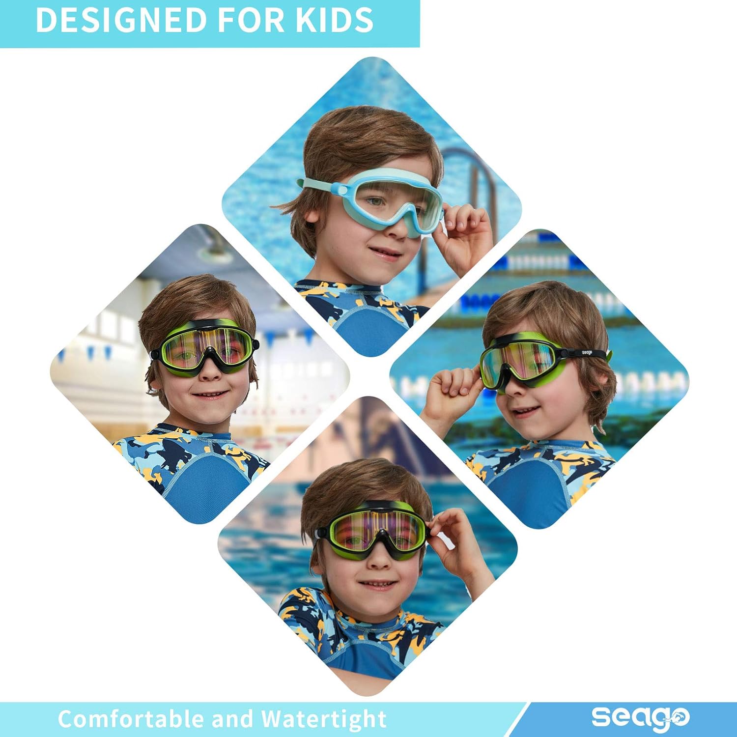 Thumbnail 5 de Seago Swim Goggles 2 Pack Kids 3-14 🏊