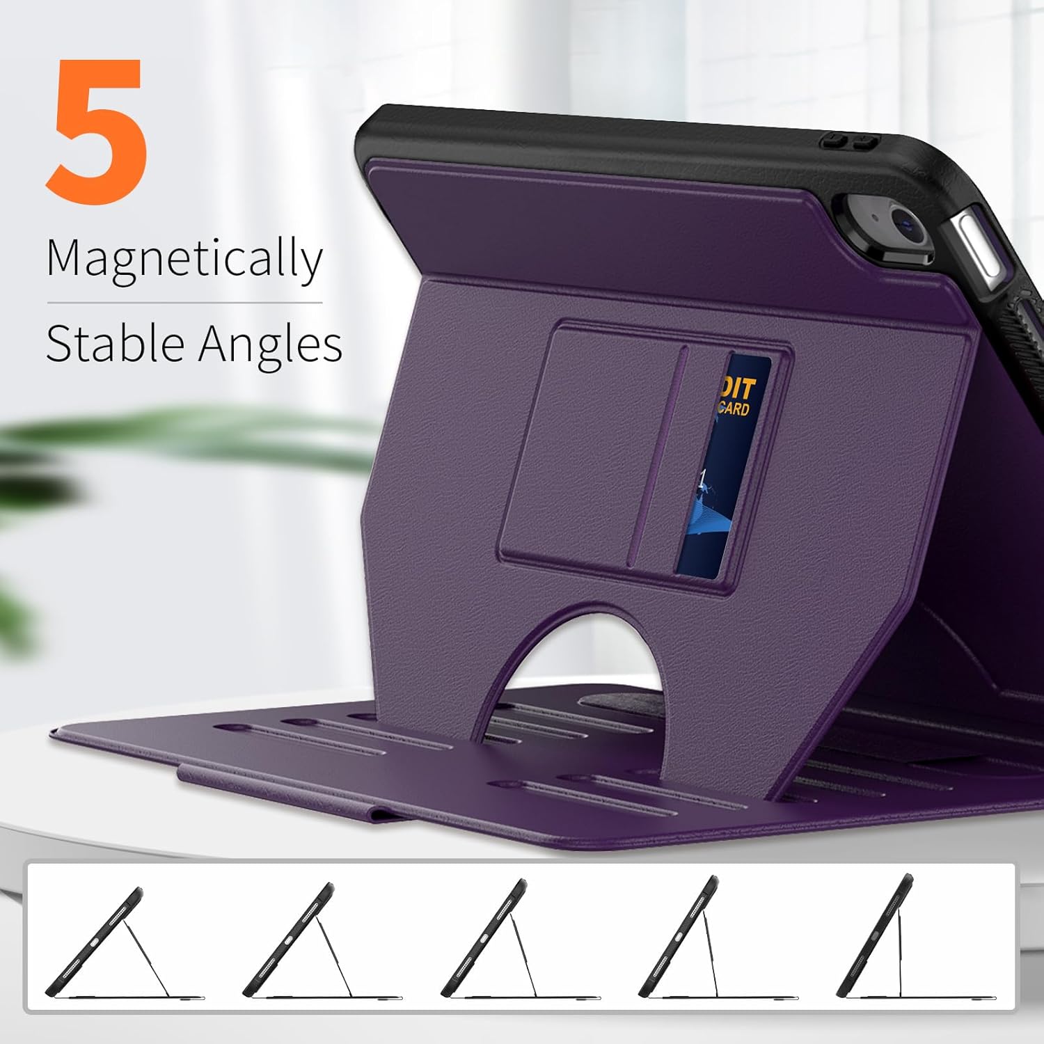 Thumbnail 1 de DAORANGE Business Shockproof Case for iPad 10th/11th Gen with Magnetic Stand, Auto Wake/Sleep & Pencil Holder (Purple)