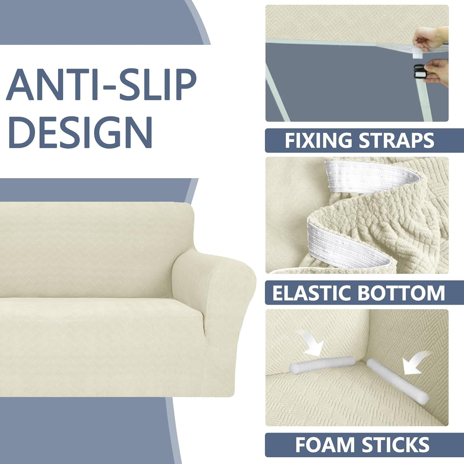 Thumbnail 5 de Ystyle Funda Sofa 3 Plazas Ajustable Beige