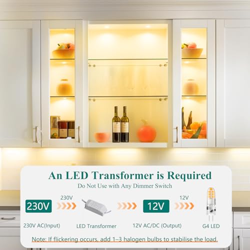 Detalle 2 de DiCUNO G4 LED Warmweiß 2W – 3000K, 200 lm, 10er Pack (G4)