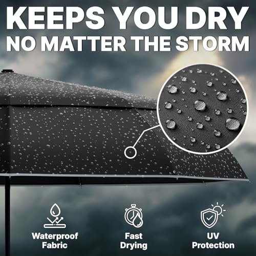 Thumbnail 6 de Royal Walk Folding Travel Umbrella with Vented Canopy, Reflective Strip & Wood Handle