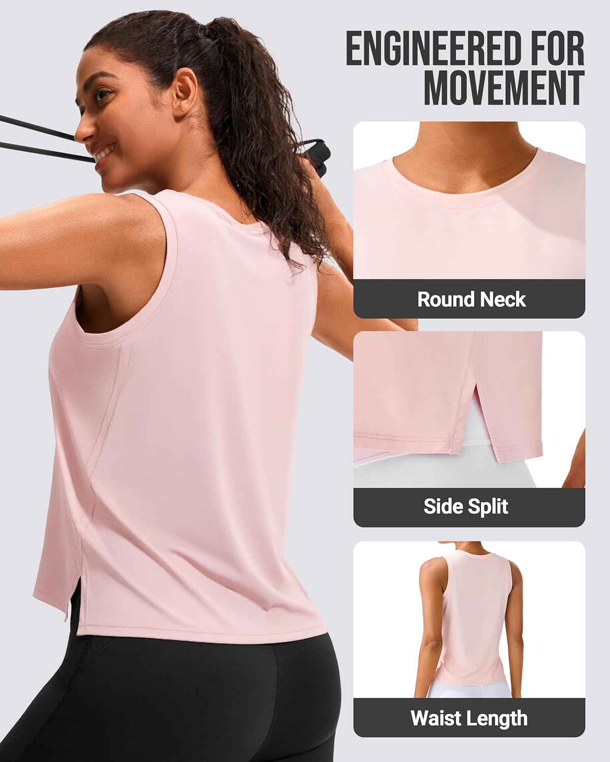 Detalle de Ice Silk Crop Workout Tank 4-Way Stretch