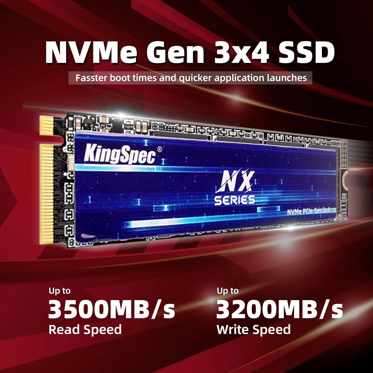 Thumbnail 1 de KingSpec NX-2280 512GB NVMe SSD M.2 PCIe 3.0 Gen3x4 – Leistung für Gaming und Creative