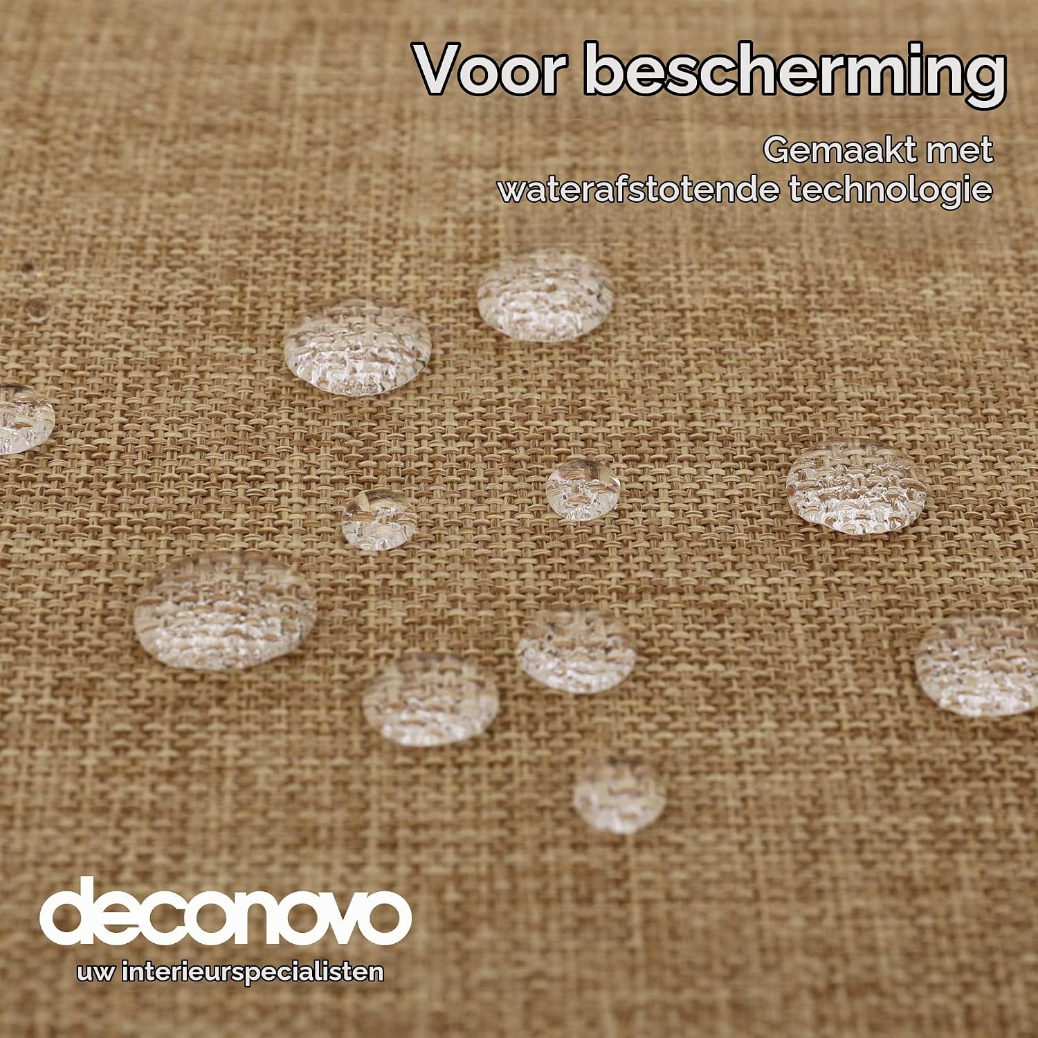 Detalle 2 de Deconovo NF2108FM-2 tafelkleed linnenlook, waterafstotend, 150 x 240 cm
