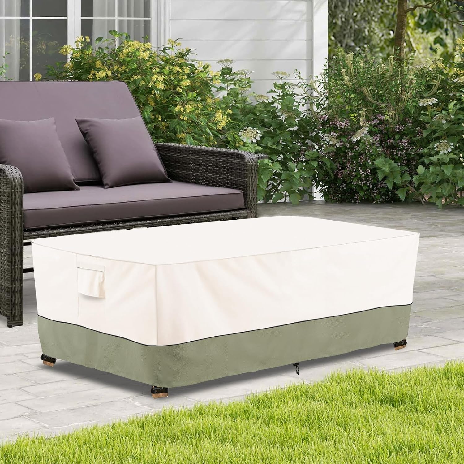 Thumbnail 3 de Bitubi 1026-MB-48 Waterproof Patio Table Cover, 600D Fabric, Beige