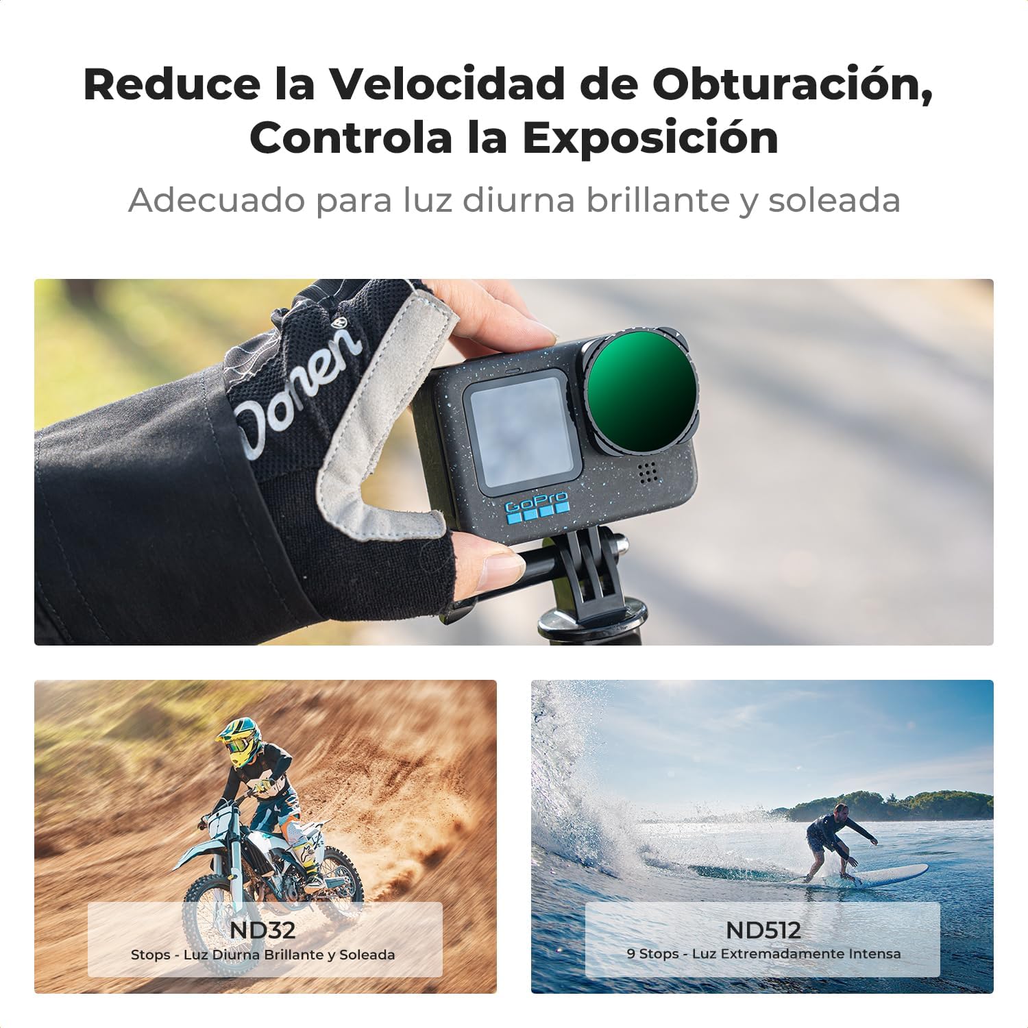 Thumbnail 3 de K&F Concept Variable ND32-512 para GoPro Hero 13/12/11/10/9