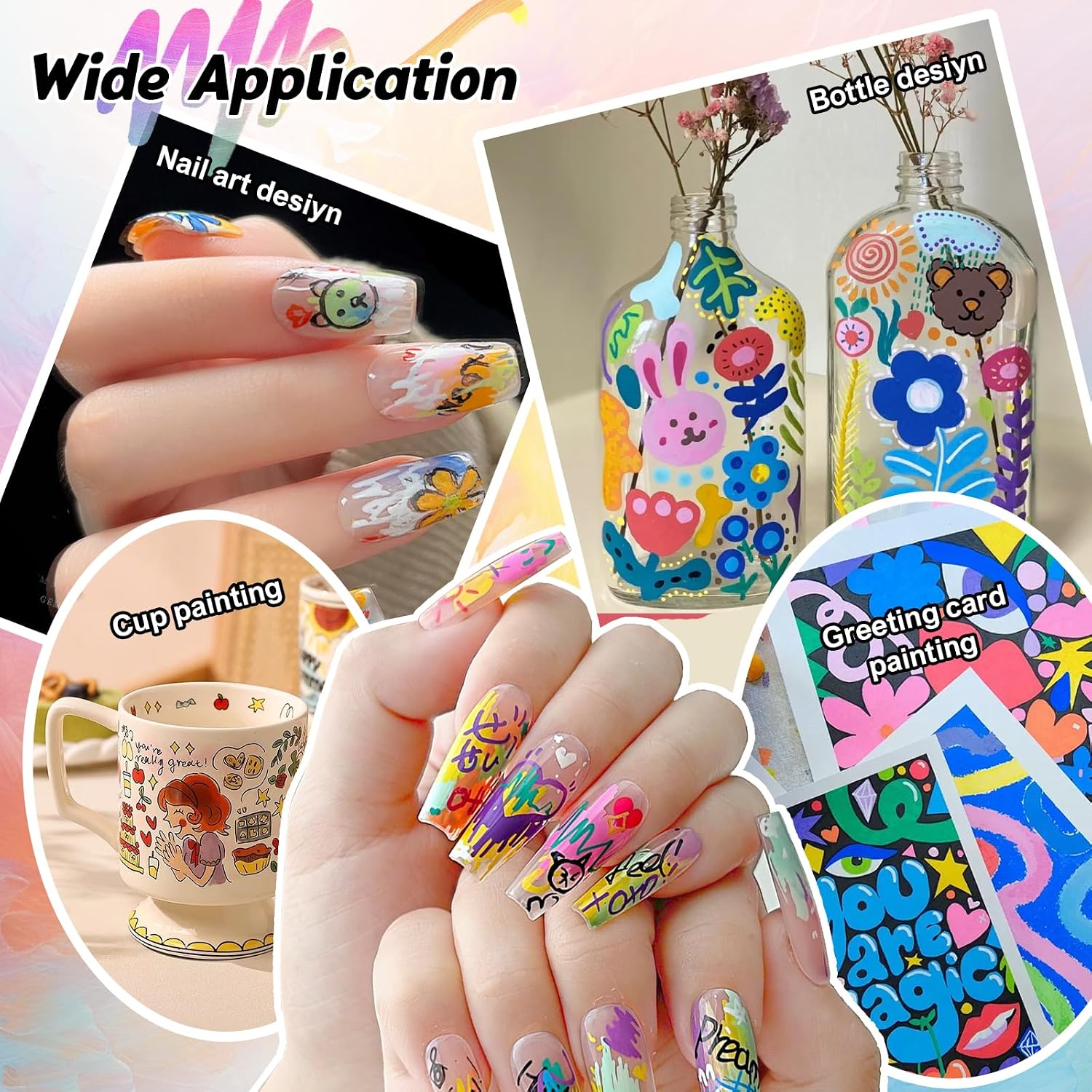 Thumbnail 6 de MAGIC ARMOR 12 Farben 3D Nagellack-Stift-Set – Nail Art Pen für Linien, Punkte & Graffiti-Designs
