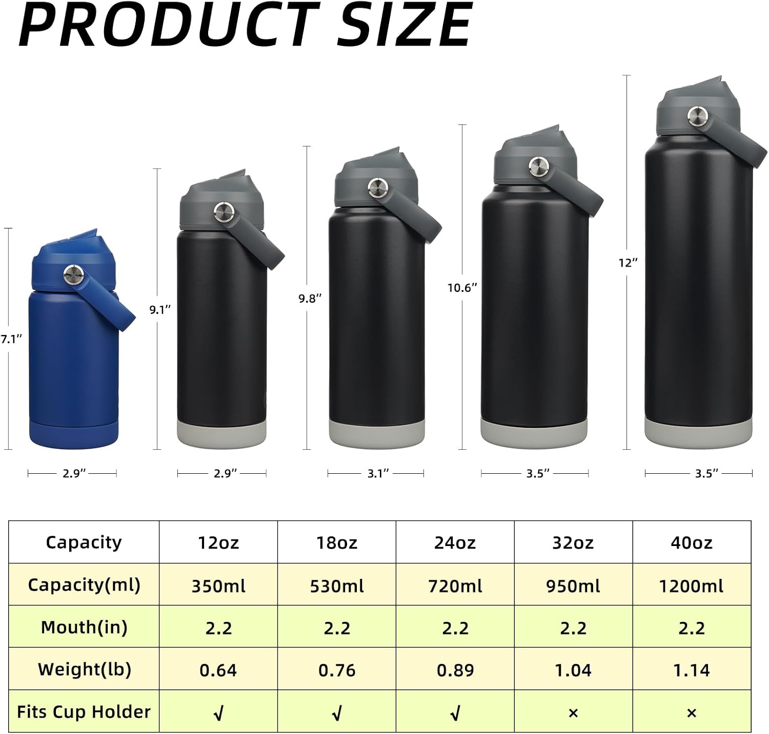 Detalle 1 de BJPKPK Insulated Water Bottle, 40 oz