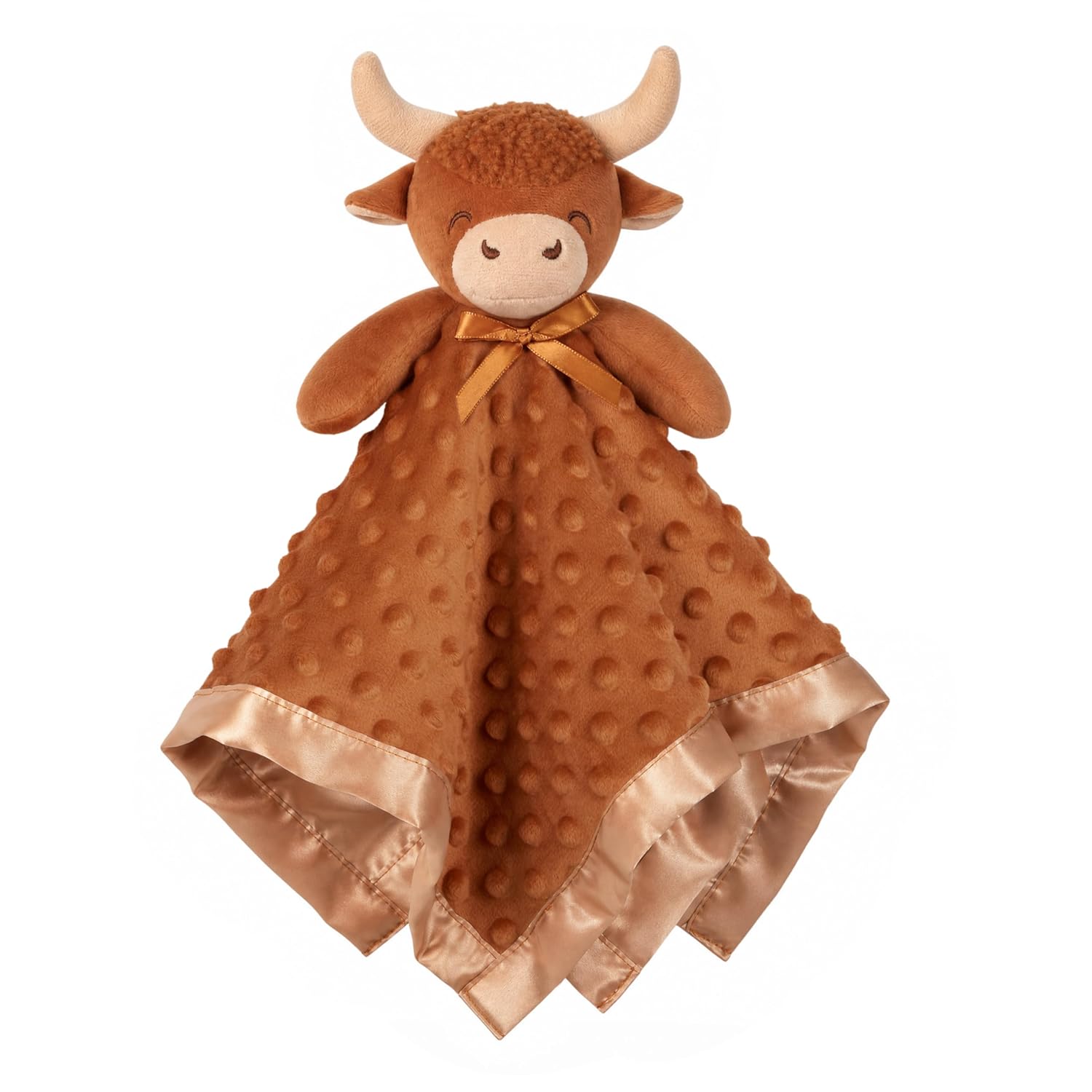 Detalle de Pro Goleem Highland Cow Security Blanket, 16-Inch Brown Lovey