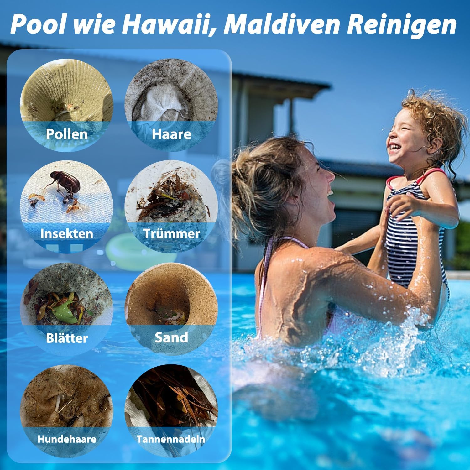 Detalle de KGC Pool Skimmer Socken – 50 Stück, wiederverwendbare Filter-Socken für Skimmerkörbe