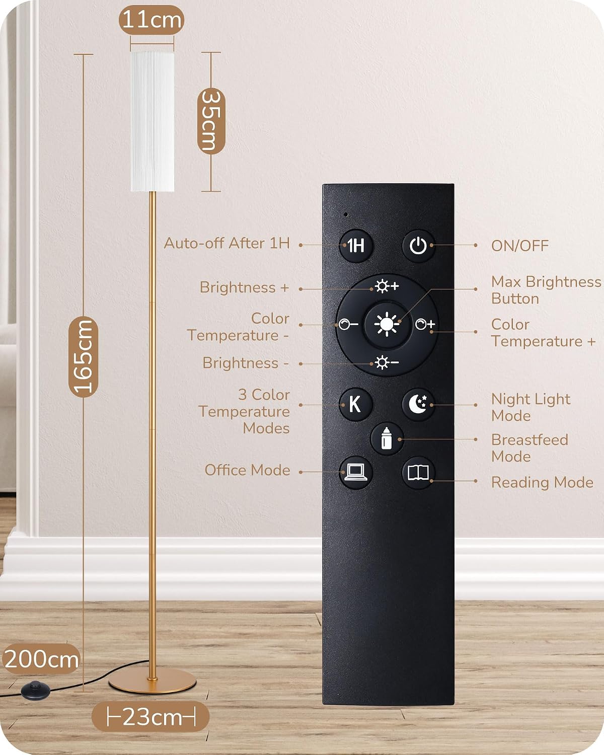 Thumbnail 6 de EDISHINE Floor Lamp 165cm standing lamp 🛋