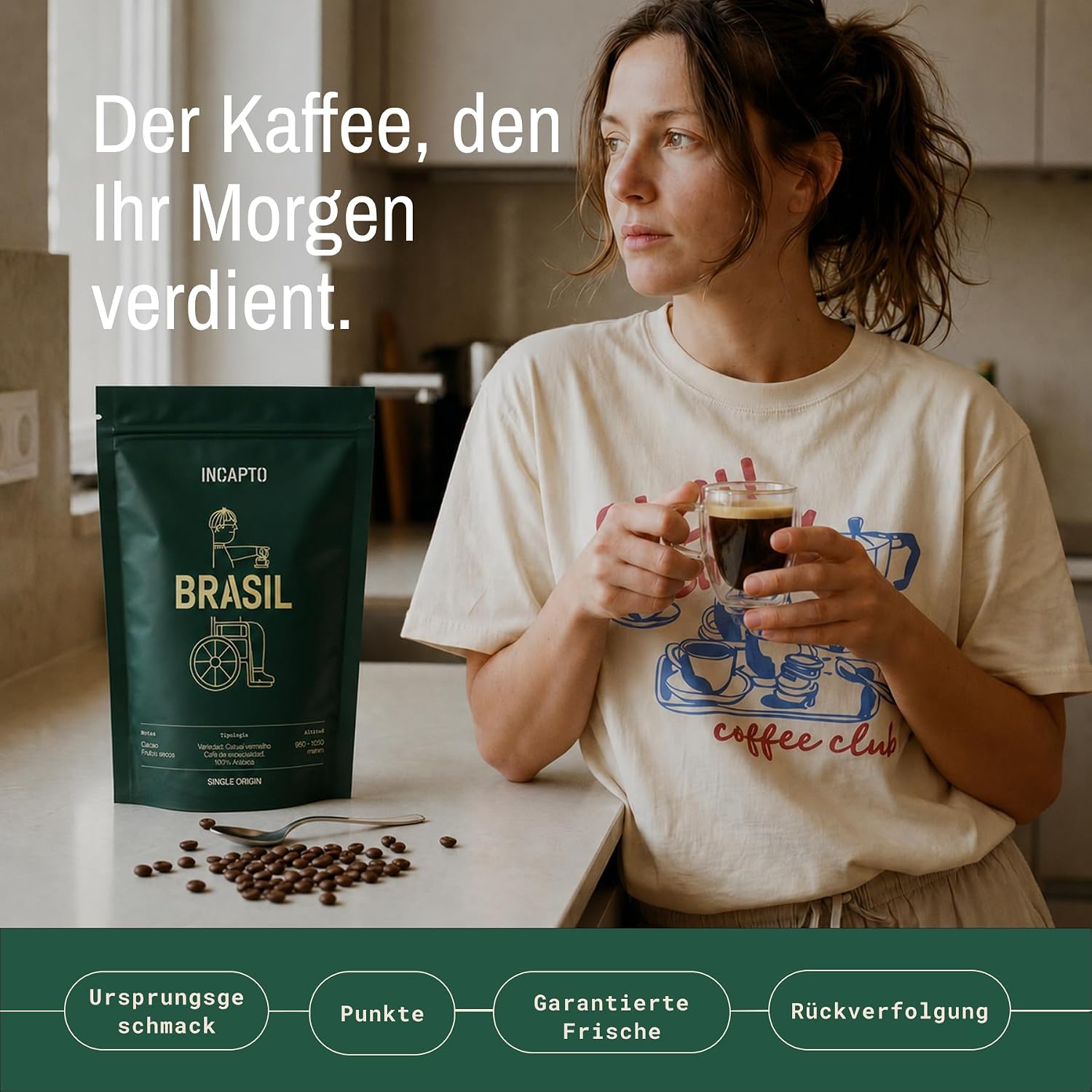 Detalle 2 de Incapto Spezialitäten-Kaffeebohnen Espresso 1 kg