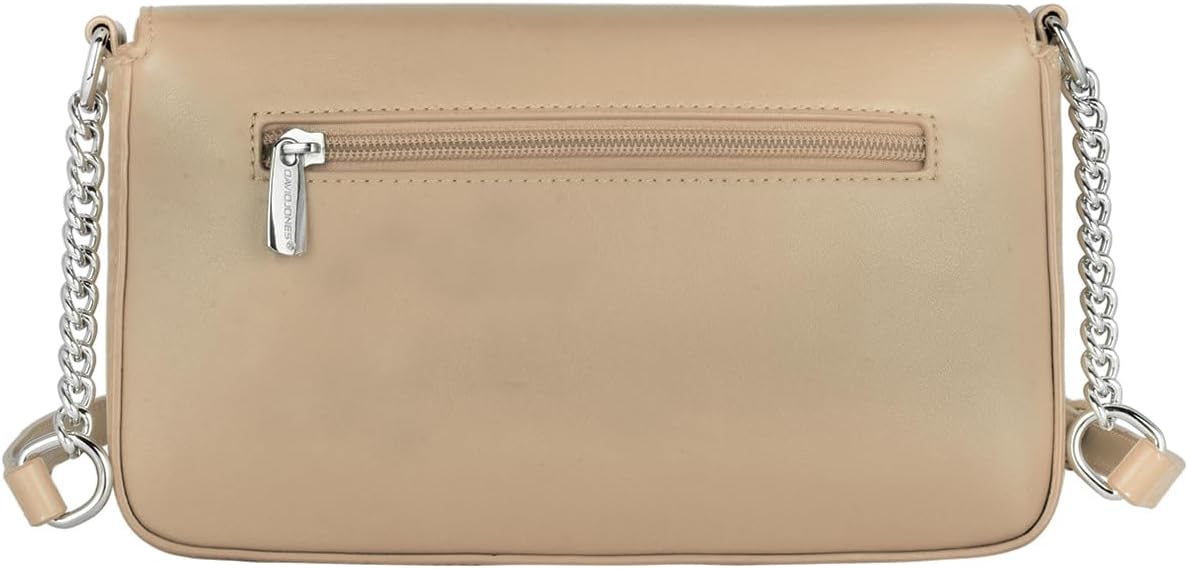 Thumbnail 3 de David Jones Damen Umhängetasche klein – Crossbody Bag aus PU-Leder mit Kettenhenkel, Beige