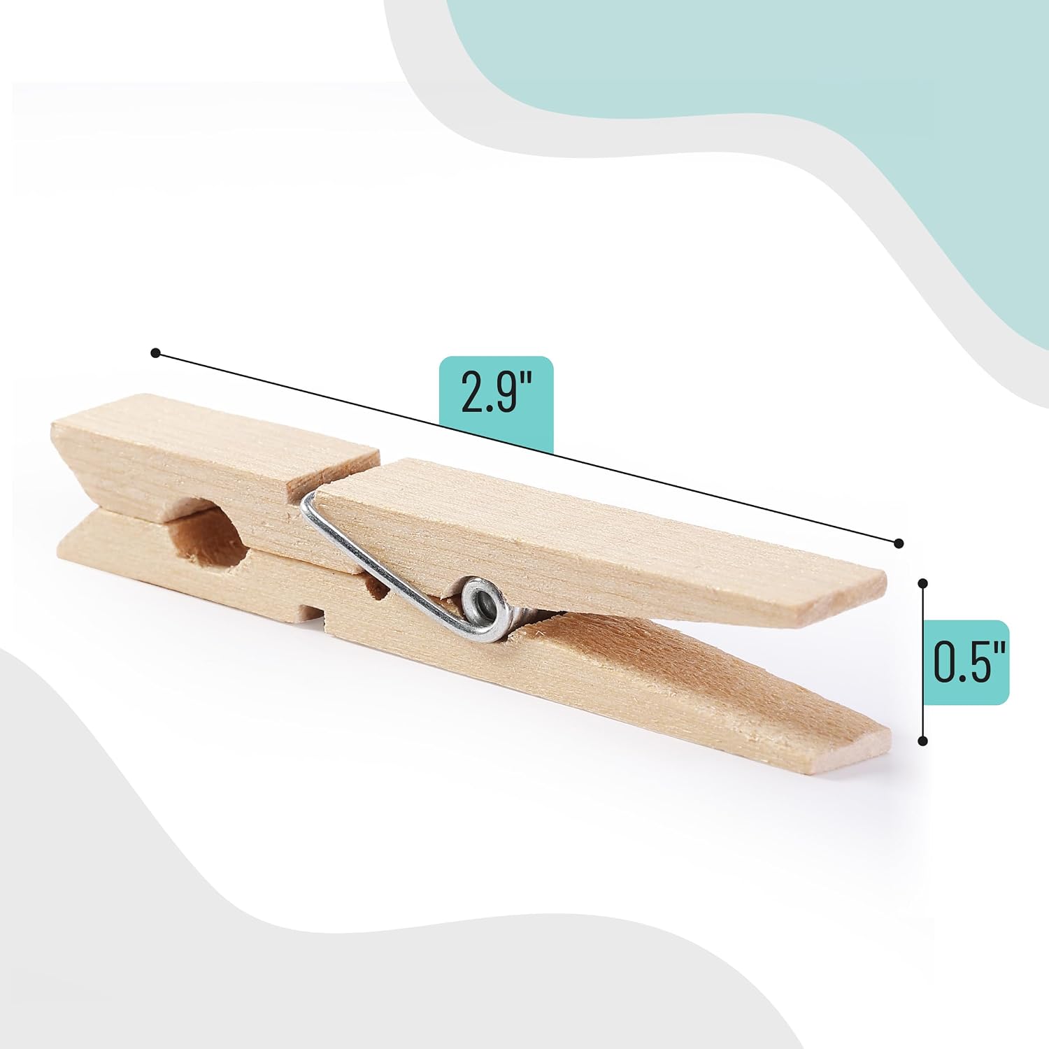 Detalle de Mr. Pen CTP50 Large Wooden Clothespins, 2.9-Inch, 50-Pack