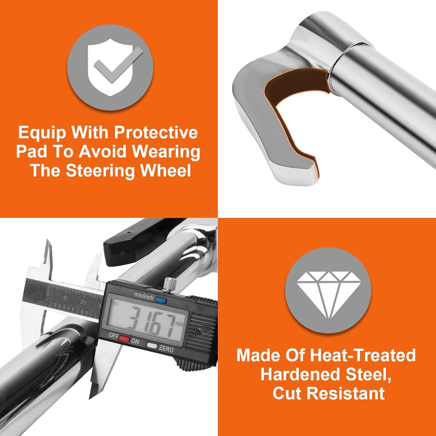 Detalle 2 de Tevlaphee Steering Wheel Lock