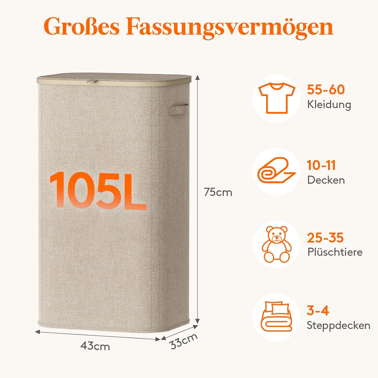 Thumbnail 2 de Lifewit Wäschekorb 105L