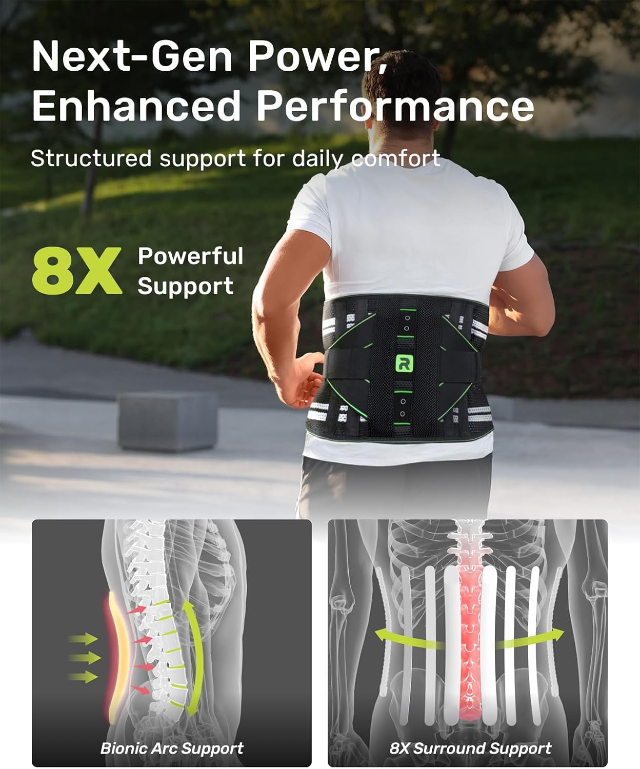 Detalle 2 de Rakiie Back Support Belt XL lumbar brace for sciatica 🩺