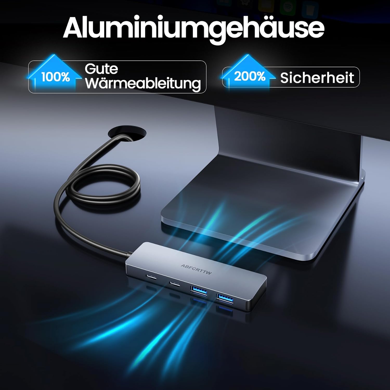 Thumbnail 4 de ABFCRTTW USB C Hub 4-Port: 10 Gbit/s Daten-Splitter für Desktop-Setups