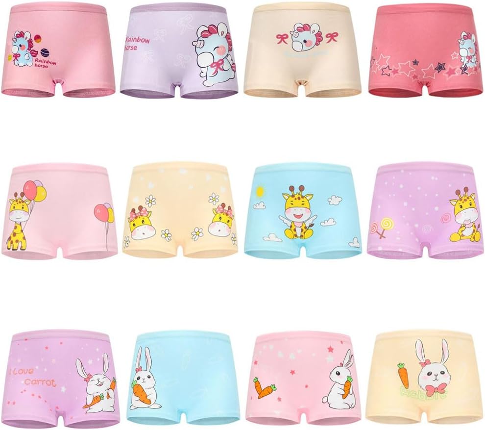 Detalle de FedMois Mädchen Boxershorts Unterhosen Baumwolle 12er Pack – sanft zur Haut, langlebig und genau passend