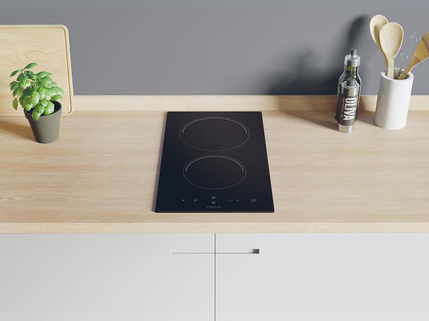 Detalle de Candy CDH30 Piano cottura 2 fuochi in vetroceramica con Touch Control, timer e blocco sicurezza