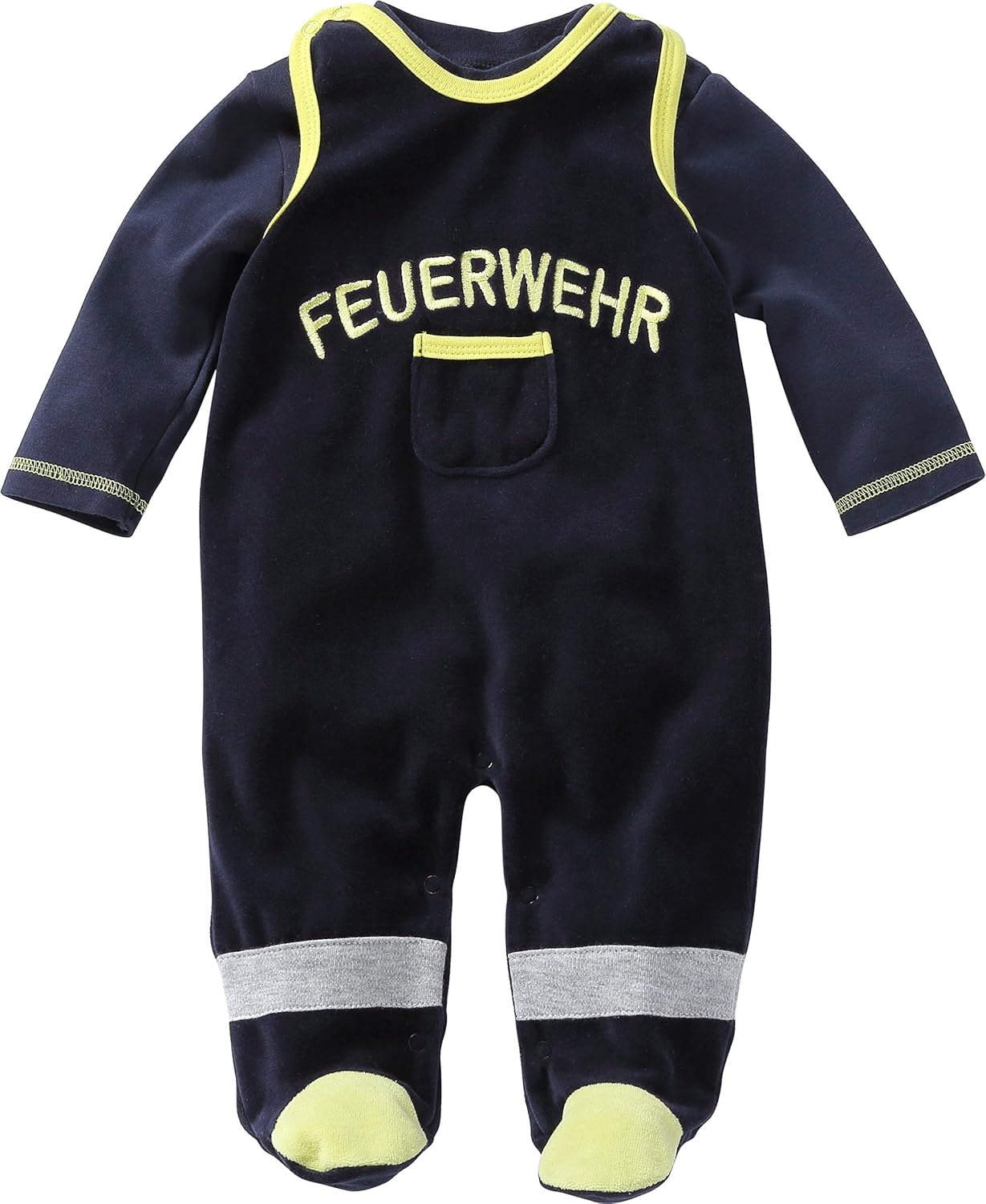 Detalle 2 de Ensemble bébé Playshoes Nicki Fire Department – barboteuse + chemise à manches longues