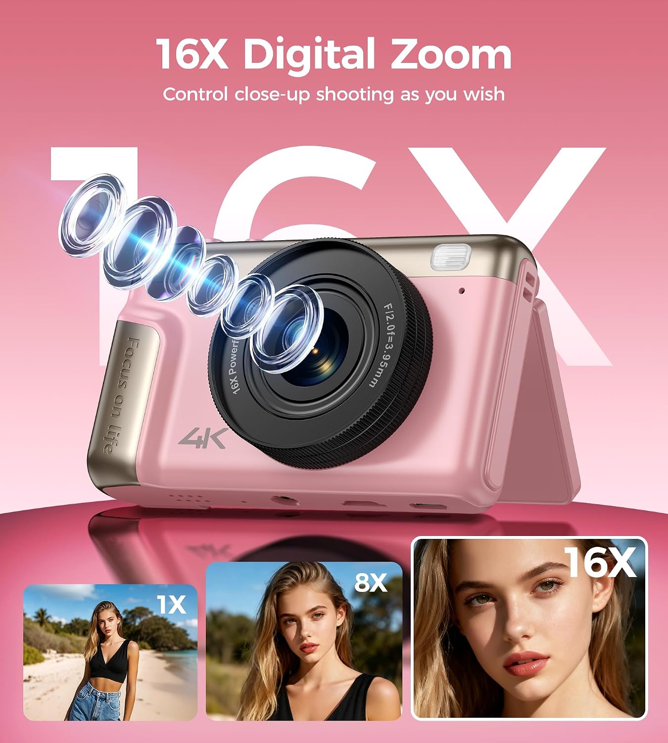 Detalle 2 de Digital Camera 4K 64MP compact with 3" flip screen
