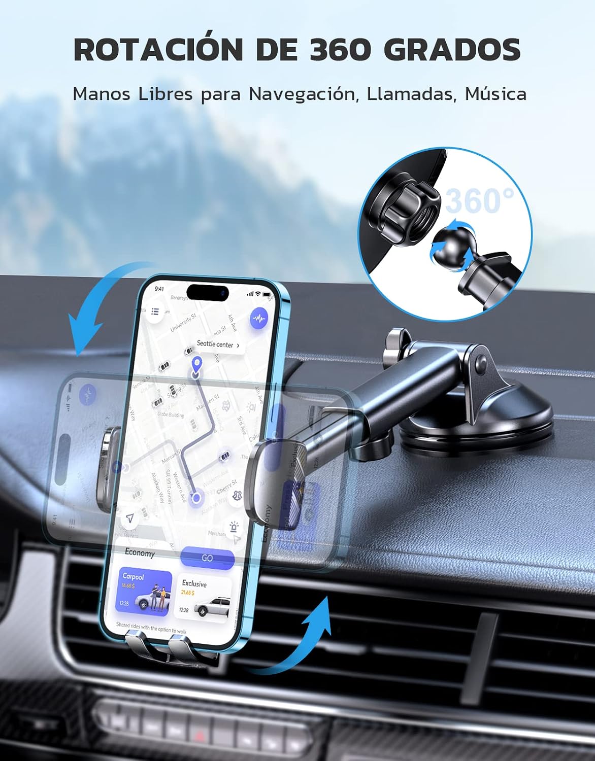 Thumbnail 5 de CIRYCASE Soporte Móvil Coche 4-7"