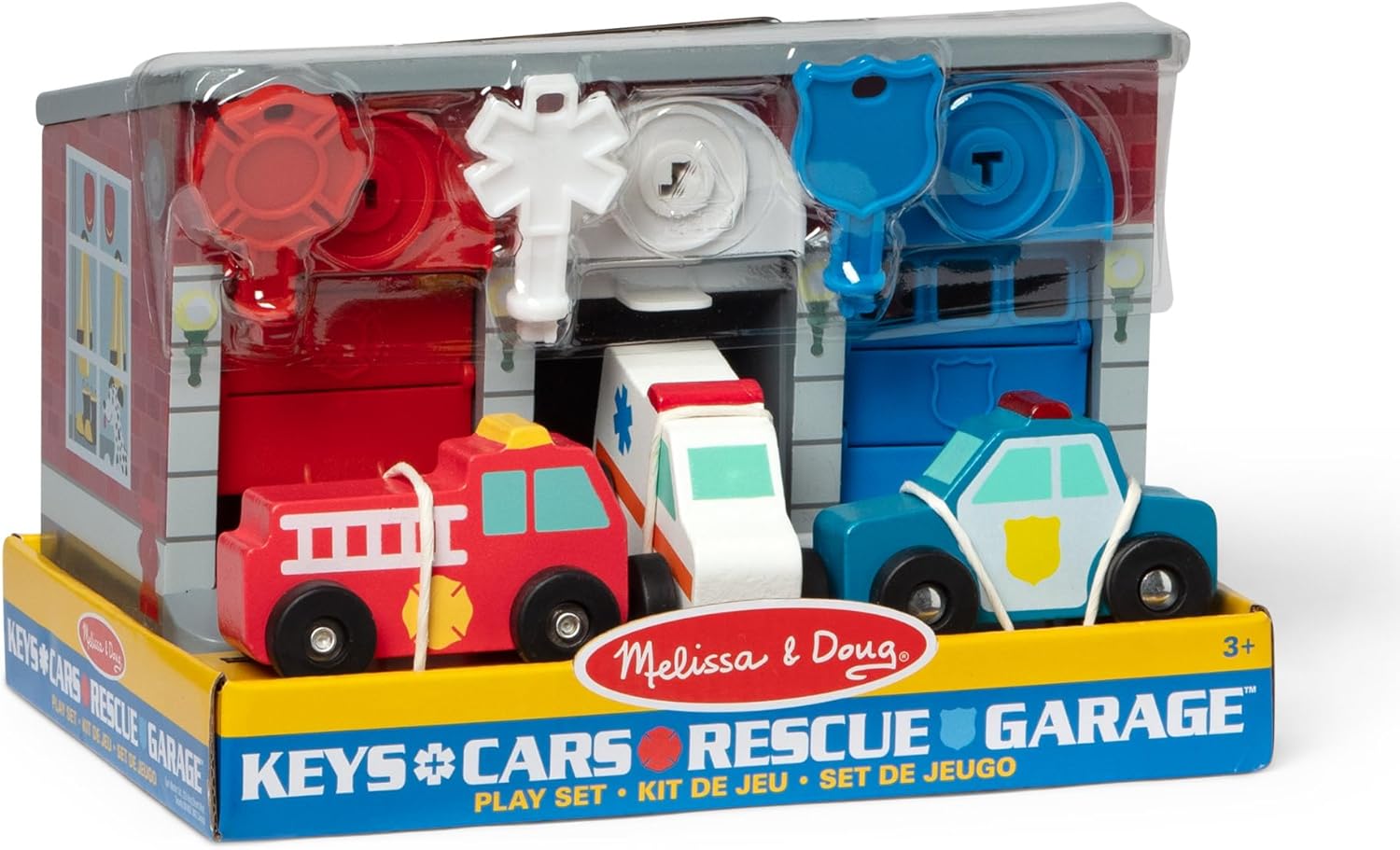 Detalle de Melissa & Doug Wooden Rescue Vehicles 7-piece set